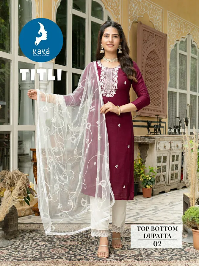 Titli By Kaya Rayon Kurti With Bottom Dupatta Wholesale Market In India